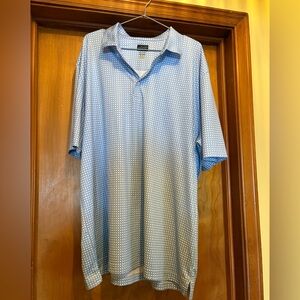 NWOT. Greg Norman Collection Light Blue Geometric Men's Shirt